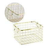 ULTECHNOVO 1 Stück Nordic Aufbewahrungskorb Multifunktionaler Haushaltskorb für Wäsche und Handtücher Kleiner Goldfarbton und Tragbar zur Organisation von Haushaltsgegenständen