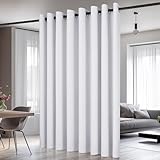 Deconovo Blickdicht Gardinen mit Ösen Raumteiler Vorhang Verdunkelung Vorhänge Wohnzimmer Verdunklungsvorhänge Thermogardine Schlafzimmer Kälteschutz, 260x254 cm(HöhexBreite), Silber Grau, 1 Stück