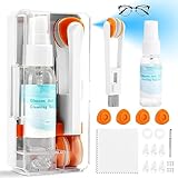 Brillen Reinigen Brillenreiniger Spray - Anti Beschlag Spray mit Brillenputztücher und Nasenpads Brille, Antibeschlagspray Brille 30ml, Glasses Cleaner für Brillen Sunglasses Brille Reisen (weiß)