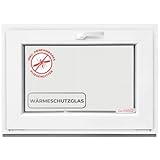Kippfenster 40x40 cm 2 fach Verglasung - Alle Größen Kunststofffenster mit 60mm Profil - Kellerfenster BxH: 400x400mm Perfekt für Fenster Gartenhaus, Garagenfenster, Hauskeller mit Kipp System