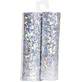 Folat 65815 - Luftschlangen - Silber holografisch - 2 Rollen mit je 18 Schlangen - 4 m lang