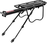 Fuqiduo Mountainbike Gepäckträger, Einstellbare Fahrrad Gepäckträger, Schnelle Installation MTB Gepäckträger mit Max. Zuladung 100kg für 24 bis 29 Zoll Fahrräder, aus Aluminiumlegierung, mit Reflektor