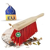 Novaliv 2X ELASTON Handfeger Draußen Handbesen Holz Kehrwisch Industriehandfeger Auto Schneebesen Holz Hand Brush Handfeger Grob Handfeger Camping Besen Vorzeltteppich Wohnwagen Feger Straße