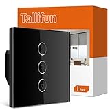 Tallifun Smart Rolladenschalter Wlan Jalousieschalter Rolladensteuerung mit Touchpanel, Funktioniert mit Alexa/Google Assistant/Siri, Benötigt Nullleiter 8 * 8cm
