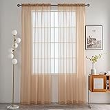 SpaceDresser Basic Voile-Vorhang, transparent, für Küche, Schlafzimmer, Kinder, Wohnzimmer, Hof, 1 Paar, 2 Paneele, 152 cm breit, 160 cm lang, Weiß, 1 Paar