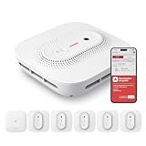 X-Sense Rauchmelder mit SBS50 Basisstation, Funk-Vernetztes Feuermelder-Set, Kompatibel mit X-Sense Home Security, 6 Stück