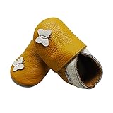 Mejale Weiche Sohle Leder Babyschuhe Lauflernschuhe Krabbelschuhe Kleinkind Kinderschuhe Hausschuhe Karikatur Schmetterling,23/24 EU, Braun,XL
