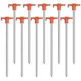 Yamitora 10er Heringe Erdnägel Stabil, Zeltheringe Sturmsicher, Zeltheringe Stahl Erdnägel, Heringe Camping, Heringe Zelt Stabil, Stark Zelt Heringe für Harte Böden Wald,Wiesen Gras, 20cm