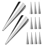 VALICLUD 12 Stück Teiliges Edelstahl Backkegel mit Antihaftbeschichtung Kegelförmige Hörnchenformen für Croissants Sahne Blätterteig Langlebig und Benutzerfreundlich für Gleichmäßiges