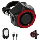 USB Wiederaufladbarer Fahrradalarm mit Fernbedienung, 110 dB laut, kabellos, beste Anti-Diebstahl-Vibration, Motorradalarm, IP65 wasserdichter Fahrradalarm, Alarmanlage für E-Bikes Moto Ebike