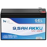 NRG Akku 12V 9,5Ah Gel Blei-Akku Profi Batterie zyklenfest verschlossen vorgeladen ersetzt 9Ah 8Ah