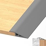 LIHIQIYA PVC Türschwellen Leiste, Übergangsprofil Selbstklebend, Übergangsleiste Boden Höhenausgleich Abdeckleiste für Parkettböden Laminate Schwellen (Grau, 7mm bis 10mm, 1M)