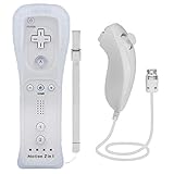 TechKen Controller für Wii mit Motion Plus und Wii Nunchuck Controller Wii Fernbedienung Nunchuk Kontroller Wii Vernbedinung Remote Plus Controller Ersatz für Wii/Wii U Konsole