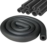 Rohrisolierung Schaumstoff Ø 6mm Rohrdämmung Isolierung Rohr Schwarz für Heizung Sanitär Heizungsrohr Kupferrohr 1.8m (Schwarz, 6mm)