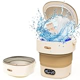 Mobile Waschmaschine, 18L 2.3kg 2 in 1 Mini Waschmaschine mit Schleuder Camping Waschmaschine mit 3 Modi, Kleine Waschmaschine für Unterwäsche, Babykleidung, Wohnungen, Schlafsäle, Khaki