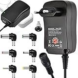 Retoo Universal AC Adapter 12V Netzteil, 30W Universal-Steckernetzteil 6 abnehmbaren Steckern, Netzteil Einstellbar für 3-12V Haushaltselektronik und LED-Streifen, Schaltnetzteil Adapter Konverter