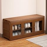 Freistehender Schuhschrank Aus Bambus Mit Sitzkissen, Staubdichter Eingangsbereich-Organizer Mit 2/3 Türen (70 Cm/100 cm, Mehrschichtig)(Acrylic,3door 100cm)