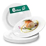6 Set 8 Zoll Teller Unzerbrechliche Leichte Dessertteller – Weiße Essteller Spülmaschinenfest Für Die Outdoor Küche Kinder Snack Kratzfest Geschenk Für Hochzeit Zuhause Den Täglichen Gebrauch