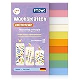 Smowo® 10 Pastell Wachsplatten 20 x 10cm zum gestalten, dekorieren und verzieren von Kerzen - Verzierwachs zum Basteln - Kerzenplatten Wachs Platten