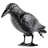 OFFO Taubenschreck Schwarz Rabe, Raben Attrappe Taubenabwehr und Vogelabwehr für Balkon, Krähe Vogelabwehr aus Polyethylen, Physikalisches Vogelschreck Balkon und Garten 1 Stück