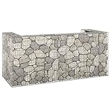 Gabionenwand für Mülltonnengehäuse Steinkörbe für Mülltonnen Verzinkter Stahl 254x100x110cm