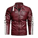 Herren Herbst Und Winter Reißverschluss Stehkragen ets Casual Warm Mantel Rot Euro XL, rot, XL