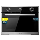 Cecotec Einbaubackofen 45 cm hoch Bolero Hexa M224500 Edge A. 2600W, 53L Kapazität, 7 Funktionen, Grill, Umluftgrill, Konvektion, Auftauen, Dampfbasis X2, Steam EasyClean, Steam Assist