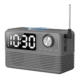 Luobannm 15W Wireless Bluetooth-Lautsprecher mit Ladegerät und Uhrenradio 4 In1 Kabellose Ladestation mit FM-Radio für Zuhause,