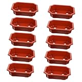 BESPORTBLE 10 Stück Rechteckiger Blumentopf Pflanzen Untertasse biologisch abbaubarer Anzuchttopf Sukkulente Töpfe Schüssel Park parücke pflanzcontainer plantafel Gartentöpfe Plastik pp Brown