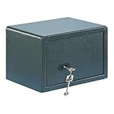 BURG-WÄCHTER Möbeltresor mit Schlüssel, Inkl. Fachboden, Zur Wand- und Bodenbefestigung, 6,7 l, 7 kg, Pure-Safe PS 110 K, anthrazit