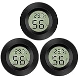 Thlevel Digital Hygrometer Thermometer Mini Temperatur Luftfeuchtigkeitsmesser für Innenraum Gewächshaus Wohnzimmer 3 Stücke