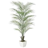 Garvee Künstliche Pflanzen Groß 120Cm Kunstpflanze Im Topf Plastik Künstliche Palme Wie Echt Fake Pflanzen Deko Für Wohnzimmer Balkon Schlafzimmer Büro Decor