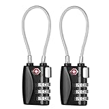 ZHEGE TSA Kofferschloss, Zahlenschloss 3 stellig, Schloss mit Zahlencode,TSA Schloss für Reise, Klein Zahlenschllösser Spind (Schwarz, 2 Stücke)