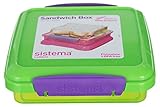 Sistema Lunch TO GO Brotdose Sandwichbox | 450 ml | stapelbare Lunchbox mit auslaufsicherem Deckel | für Kinder & Erwachsene | BPA-frei | Gemischte Farben (nicht auswählbar)