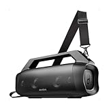 soundcore Anker Motion Boom Plus IP67 Lautsprecher für Draußen, 80W Stereo Sound, Individueller EQ & BassUp, USB-C, Bluetooth, Integrierte Powerbank, Wasserdicht, für Camping, Pool, Strand, Garten