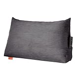 sleepling Rückenkissen Cord Optik, Keilkissen für Bett und Sofa, Lendenkissen, dreieckiges Lesekissen, Kissen mit abnehmbarem waschbarem Bezug, Seitenfach, 70 cm breit, dunkelgrau