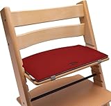 Sitzkissen Hochstuhl kompatibel mit Stokke Tripp Trapp Hochstuhl (rot/grau) Sitzpolster Kissen Sitzauflage Stuhl Polster Auflage Filz - Zubehör für Kinderstuhl Holz Treppenhochstuhl | Mahona