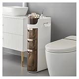 Schmaler Badezimmer-Aufbewahrungsschrank mit Toilettenpapierhalter, vertikaler Organizer für kleine Räume, freistehende Kommode mit 3 Ebenen, für Küche, Waschküche und Badezimmer