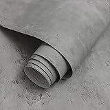 Timeet Tapete Selbstklebend Betonoptik Grau Klebefolie Zement Effekt Möbelfolie Industrie Wandverkleidung Matte Vintage Wandpapier Beton Folie Vinyl Dekorfolie Abziehen und Aufkleben