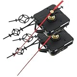 FIXOSHEE Wanduhrwerk Satz Leise Uhrwerk Mechanismus mit Zeigersatz Kunststoff Selbstgemacht Reparatur Uhrwerk für Rahmenlose Wanduhren und Hängeuhren