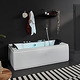 HOME DELUXE - Whirlpool - Laguna M Pure - Weiß, Maße: 180 x 90 x 55 cm - inkl. Radio, Heizung und Lichttherapie I Whirlwanne für 2 Personen, Indoor Badewanne