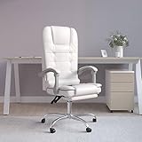 Xichuzi Bürostuhl mit Massagefunktion, Massagestuhl, Massagesessel, Schreibtischstuhl, Office Chair, Büro Stuhl, Computerstuhl, Bürosessel, Möbel Für Arbeitszimmer, Weiß Kunstleder