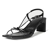 Amazon Essentials Damen Riemchensandalen Blockabsatz Schwarz Kunstleder 8.5