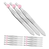 CRILSTYLEO 24 Teiliges Wimpernpinzettenset Pinzette Mit Hellem Augenbrauen Wimpern LED Licht Wimpernpinzette Make Up Pinzette
