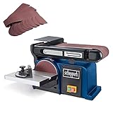 Scheppach Band -& Tellerschleifer BTS800 Bandschleifer inkl. 12 tlg. Schleifset | 370W Leistung | Bandlänge 715mm - Breite 100mm | SchleiftellerØ 150mm | 90°-45° verstellbarer Tisch | AbsaugungØ 63mm