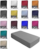 one-home Jersey Spannbettlaken Spannbetttuch Bettlaken weich 100% Baumwolle Rundumgummi, Maße:90-100 x 200 cm, Farbe:Grau