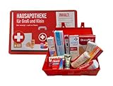 Hausapotheke gefüllt mit Medikamenten - für Groß und Klein - 11-teilig - Alles Wichtige zuhause - M-Size mit Bepanthen, Fenistil, Nasenspray, Rennie, u.v.m