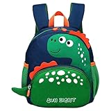 Dokeno Kinderrucksack Kleinkind, Kleiner Dinosaurier Kindergartenrucksack, Kinder Rucksack Wasserdicht Vorschule Schulrucksack Kindergarten Schultasche für 1-5 Jahre, Grün