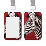 Schiebe-Ausweishalter, Kunststoff, vertikaler Ausweishalter für Büro, Zebra-Rot, 75147349, Ausweishülle, Schutz für Arbeit, Ausweishalter, Führerschein, Krankenschwestern, Pässe