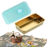 Rrlihjgu Metall Brotdose - Edelstahl Lebensmittelbehälter - Lebensmittelbehälter Mit Deckel Für Schule Kita Reisen Picknick Camping Kurztrips Trockenfrüchte Nüsse Kindergarten